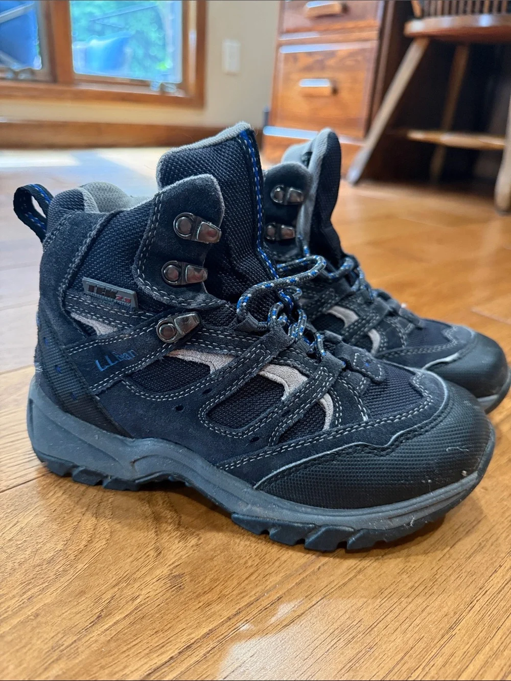 L.L. Bean Kids' Black and Gray Trail Hiking Boots